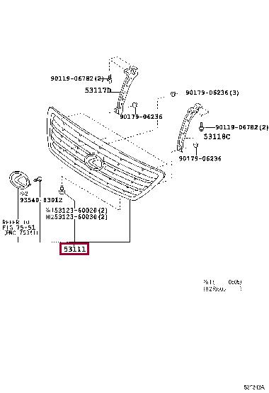 5310160290 Toyota Решітка радіатора