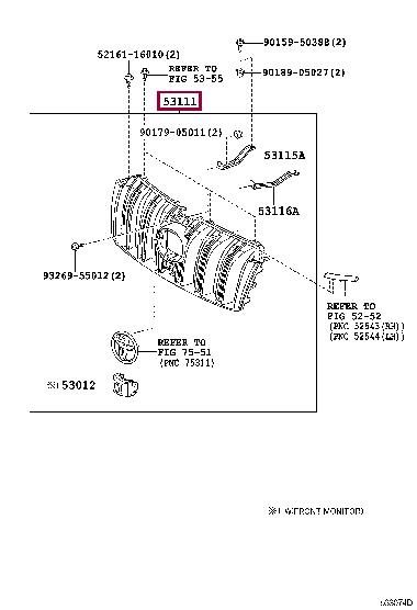 5310160C21 Toyota Решітка радіатора