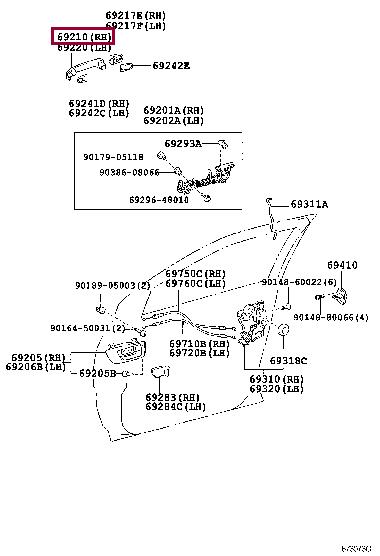 6921058010 Toyota Ручка двери