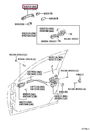6921102924 Toyota Ручка двері зовнішня