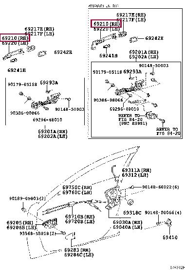 6921128070C1 Toyota Ручка двери