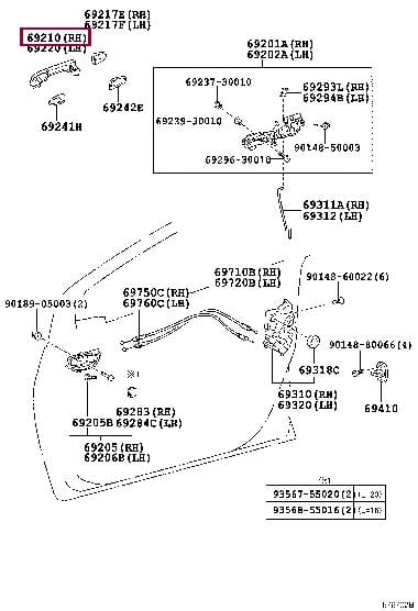 6921152100B0 Toyota Ручка двери