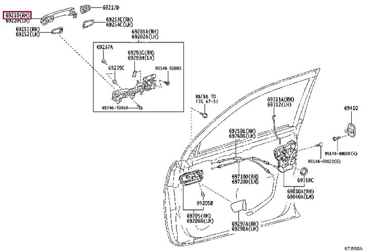 6921160070A1 Toyota Ручка двери