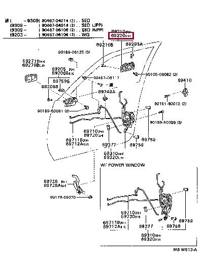 6922032091G2 Toyota Ручка двери