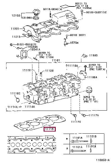 Прокладка головки блока Toyota Cresta (Тойота Креста): 111156420003 Toyota Прокладка ГБЦ