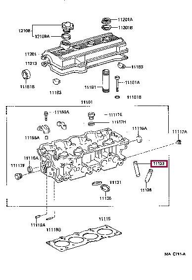 1112274030 Toyota Втулка клапана направляющая