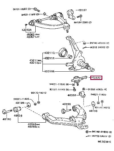 Шаровые опоры Toyota Liteace (Тойота Лайтейс): 4334029116 Toyota Шаровая опора