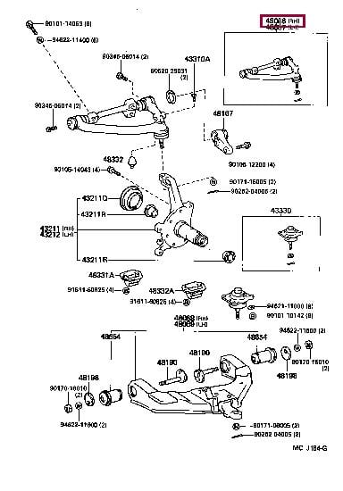 Toyota 48066-29105 Важіль підвіски 4806629105: Приваблива ціна - Купити в Україні на EXIST.UA! 4806629105 Toyota Важіль підвіски