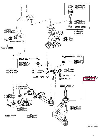 Рычаг колеса Toyota Celica (Тойота Селика): 4806929195 Toyota Рычаг подвески