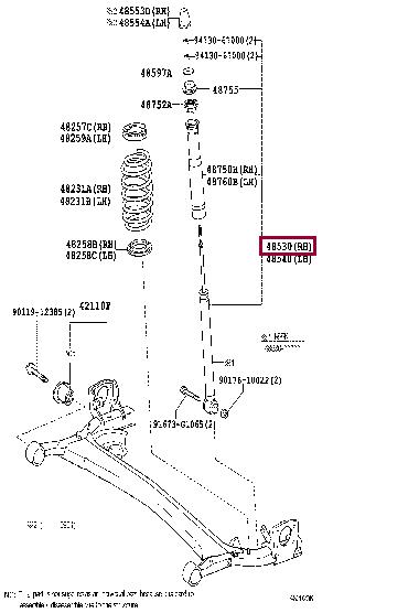 Toyota 48530-80438 Амортизатор подвески 4853080438: Отличная цена - Купить в Украине на EXIST.UA! 4853080438 Toyota Амортизатор подвески