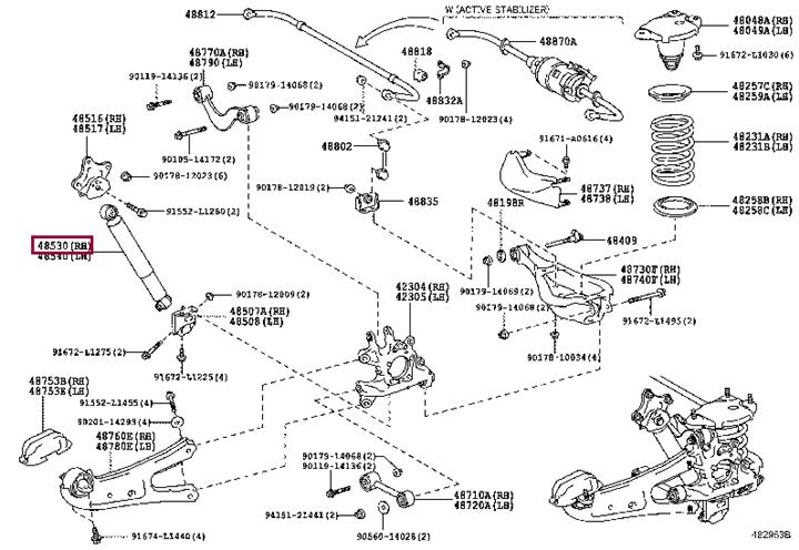 Toyota 48531-48281 Амортизатор подвески 4853148281: Отличная цена - Купить в Украине на EXIST.UA! 4853148281 Toyota Амортизатор подвески