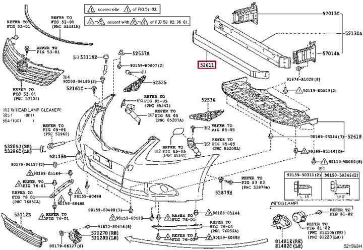 5261105011 Toyota Абсорбер пер. бампера