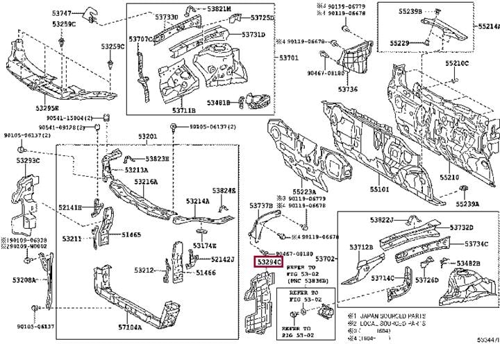 5329433080 Toyota Дефлектор радіатора
