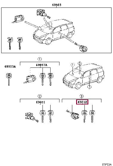6905260240 Toyota Замок двери