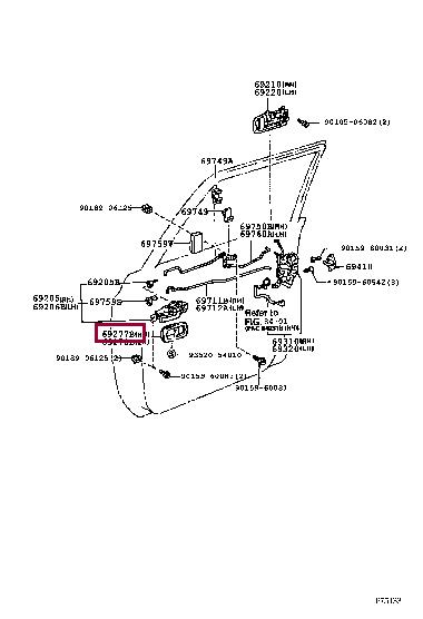 692776001003 Toyota Крышка руски двери