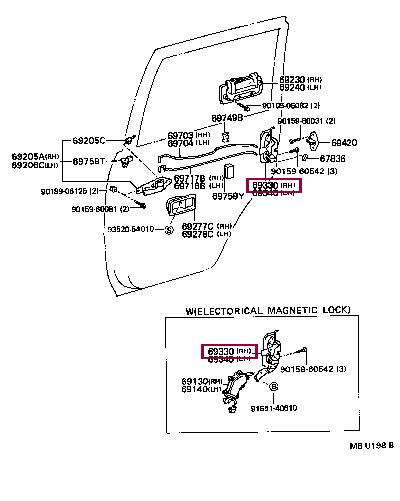 6933060051 Toyota Замок двери