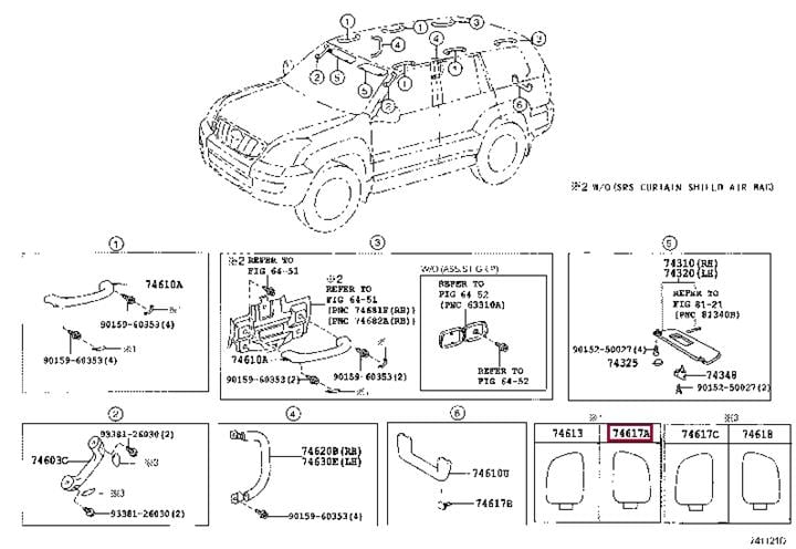 7461760050B1 Toyota Заглушка крепления ручки