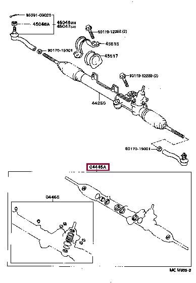 0444520161 Toyota Ремкомплект рульової рейки