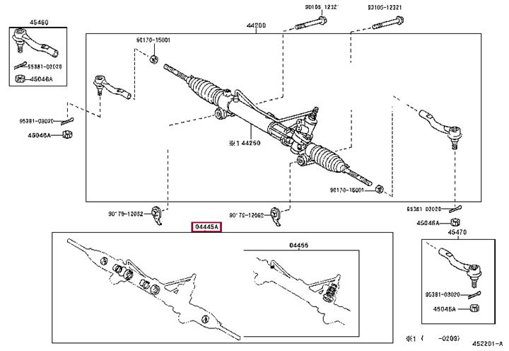 0444528091 Toyota Ремкомплект рулевой рейки
