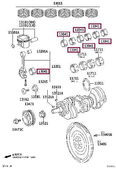 Toyota 13041-31080-02 Вкладыш шатунный 130413108002: Отличная цена - Купить в Украине на EXIST.UA! 130413108002 Toyota Вкладыш шатунный