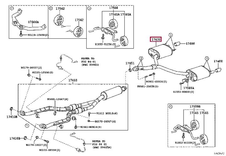 1743050270 Toyota Глушитель, задняя часть