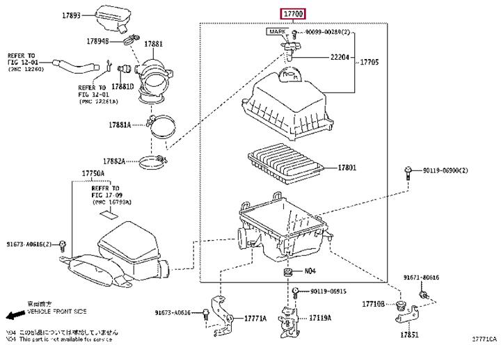 1770036230 Toyota Корпус воздушного фильтра