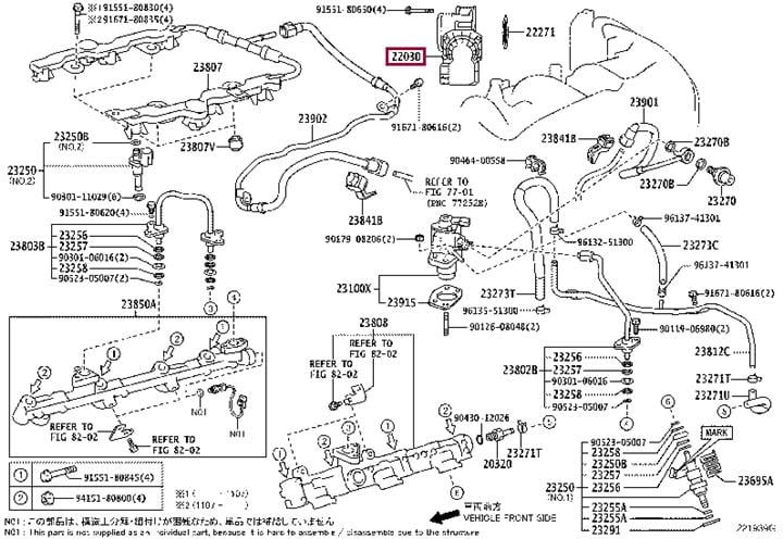 2203031040 Toyota Заслонка дроссельная