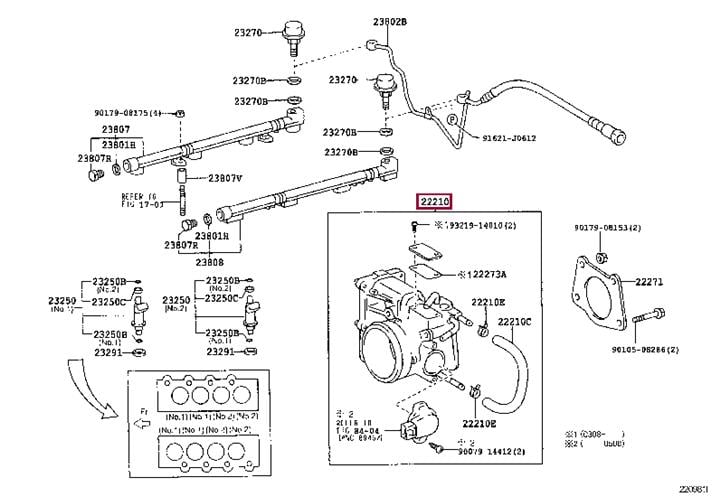 2203050190 Toyota Заслонка дроссельная