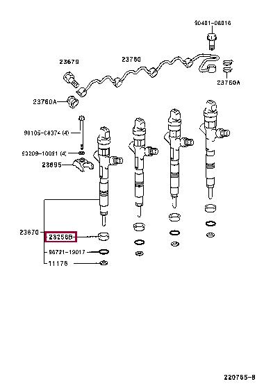 Кольцо уплотнительное форсунки топливной Toyota 23256-27010