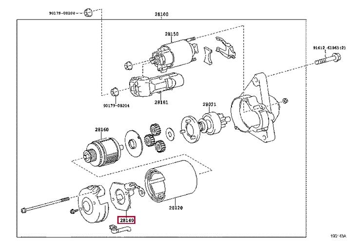 2814037050 Toyota Корпус держателя щеток стартера