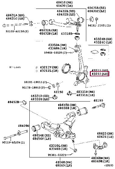 432120C012 Toyota Кулак поворотный