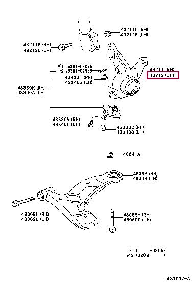 4321239025 Toyota Кулак поворотный