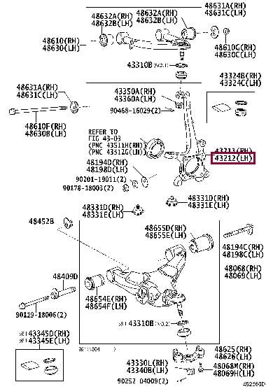 4321260190 Toyota Кулак поворотный