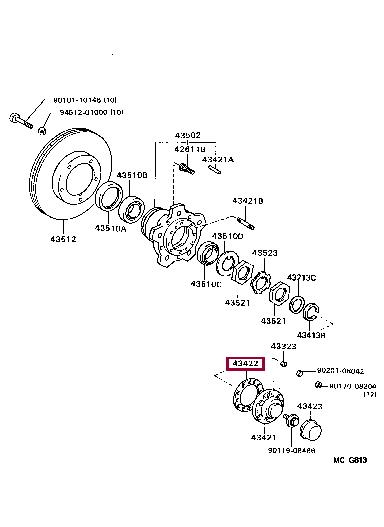 4342260060 Toyota Прокладка фланца ступицы