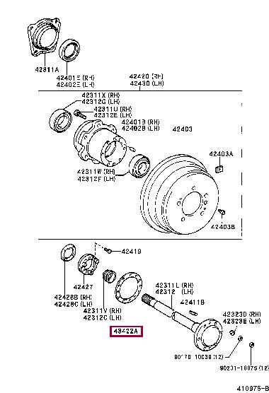 4342260070 Toyota Прокладка ступиці колеса