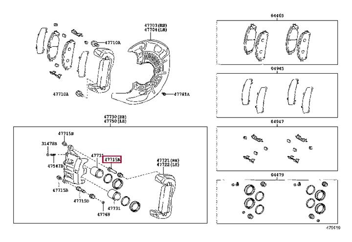Toyota 47715-04080 Втулка направляющая суппорта 4771504080: Отличная цена - Купить в Украине на EXIST.UA! 4771504080 Toyota Втулка направляющая суппорта