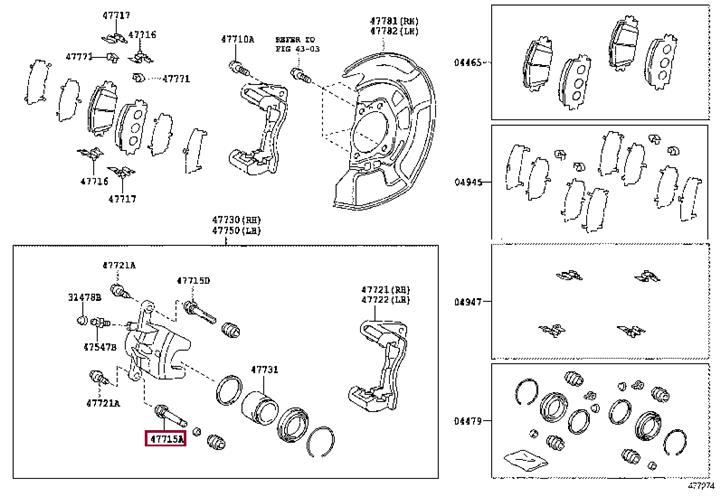 Toyota 47715-12A10 Шпилька направляющая суппорта 4771512A10: Отличная цена - Купить в Украине на EXIST.UA! 4771512A10 Toyota Шпилька направляющая суппорта
