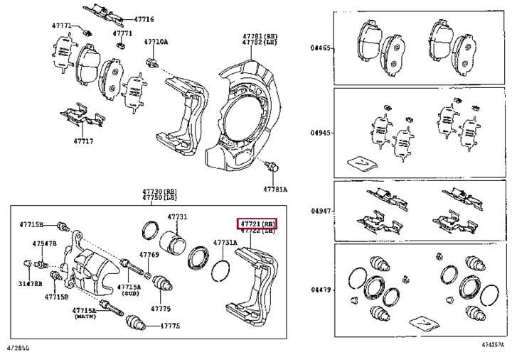 Toyota 47721-08020 Скоба суппорта 4772108020: Отличная цена - Купить в Украине на EXIST.UA! 4772108020 Toyota Скоба суппорта