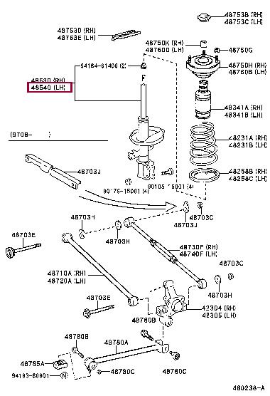 Toyota 48540-29185 Амортизатор 4854029185: Отличная цена - Купить в Украине на EXIST.UA! 4854029185 Toyota Амортизатор
