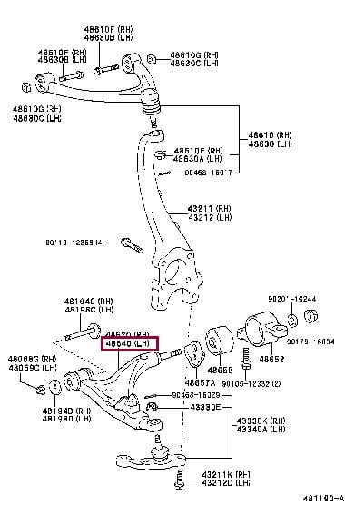 Toyota 48640-50050 Рычаг подвески 4864050050: Отличная цена - Купить в Украине на EXIST.UA! 4864050050 Toyota Рычаг подвески