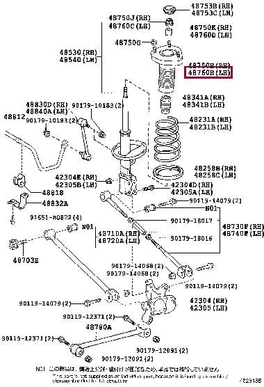 Toyota 48760-48051 Подушка кріплення амортизатора, верхня 4876048051: Купити в Україні - Добра ціна на EXIST.UA!