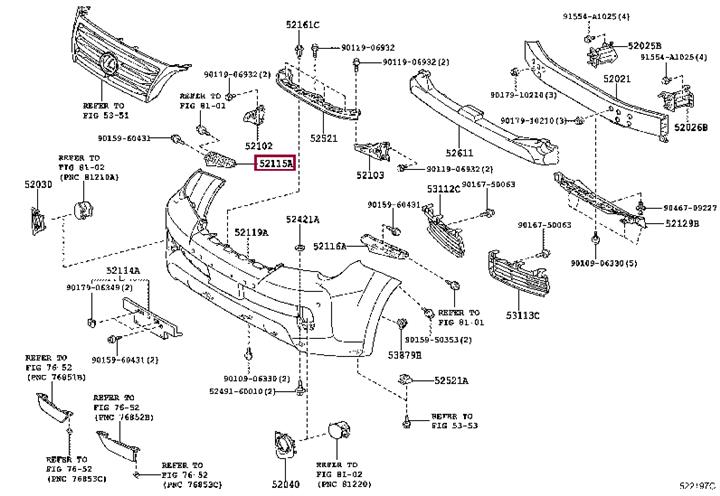 5211560170 Toyota Кронштейн бампера