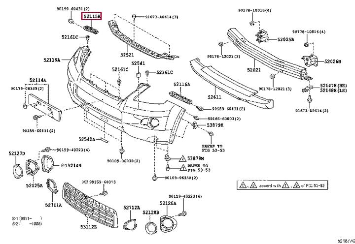 5211560180 Toyota Кронштейн бампера
