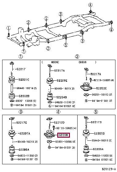 5220935010 Toyota Сайлентблок балки
