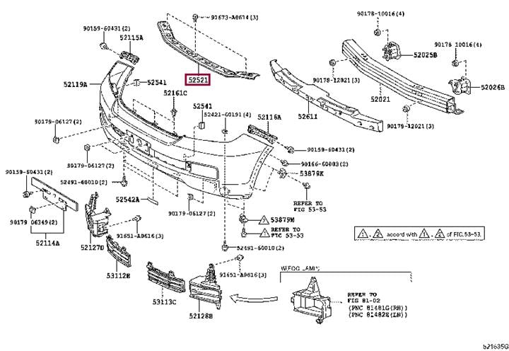 5252160130 Toyota Крепление бампера