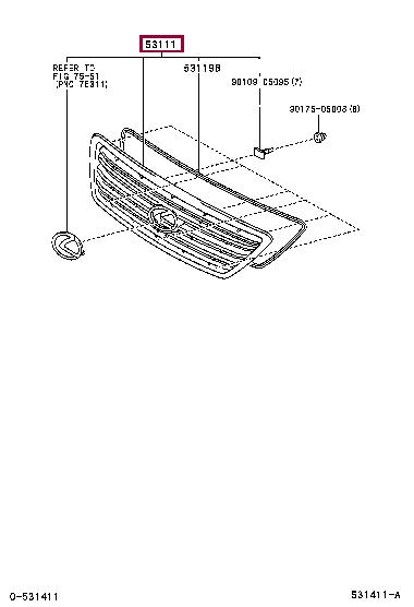 5310160560 Toyota Решітка радіатора