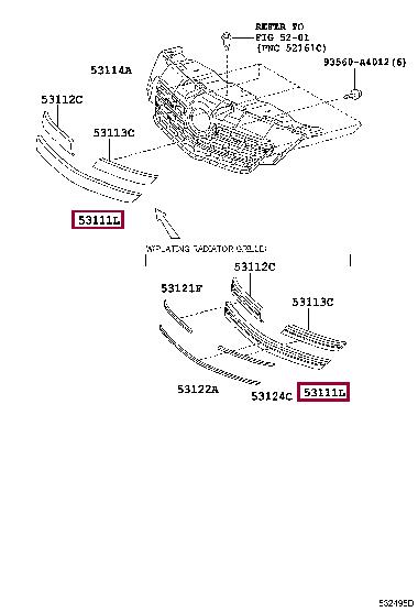 5311112B50 Toyota Решітка радіатора
