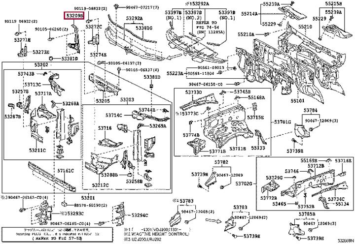 5320960110 Toyota Кронштейн крепления замка капота