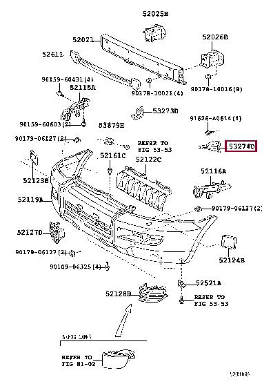 5327460020 Toyota Крепление бампера