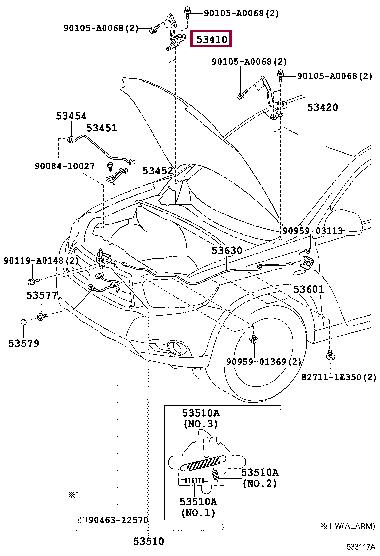 5341048070 Toyota Петля капота правая
